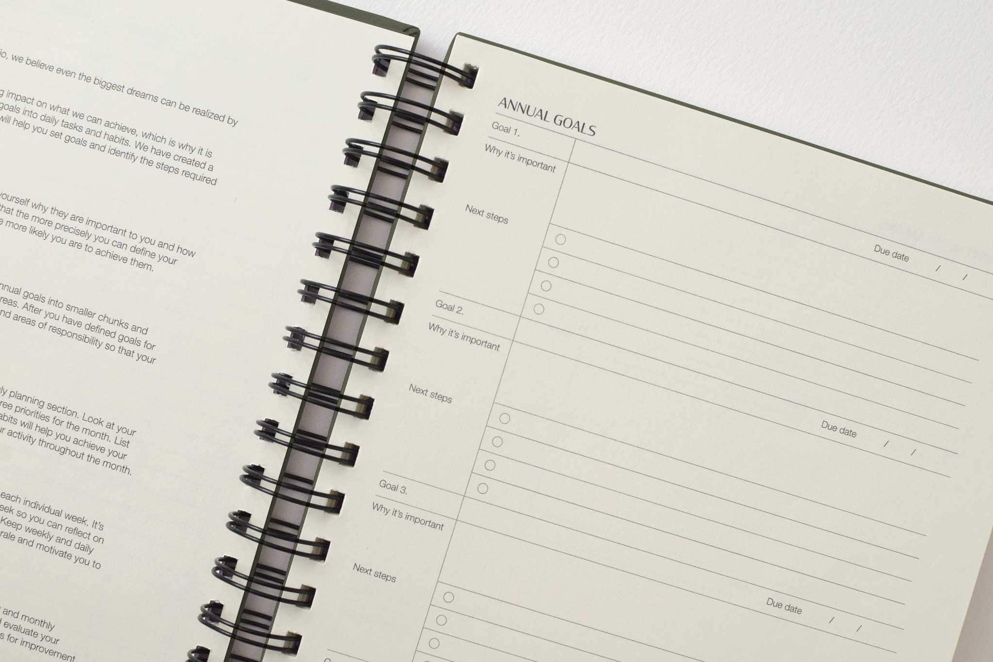 annual goal setting sheet